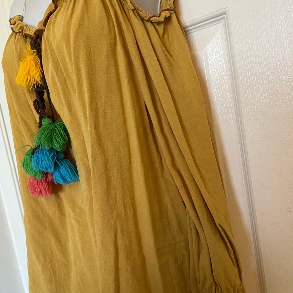 Mustard Boho blouse, size L